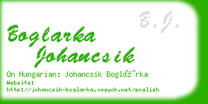 boglarka johancsik business card